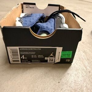 Jordan 13 Retro TD Blue and Black Sneakers